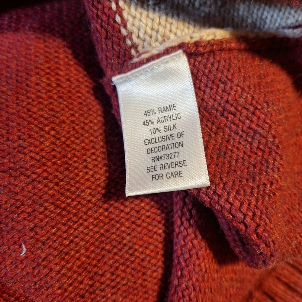 Croft & Barrow Burgundy Snowflake Sweater - Picture 6 of 6